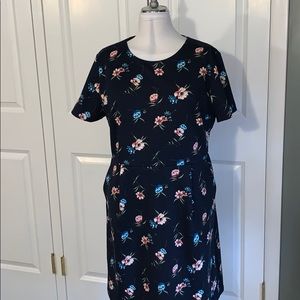 LOFT Short-Sleeve Floral Dress